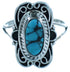 Sterling Silver Turquoise Southwestern Ring Size 7-1/2 RX103342